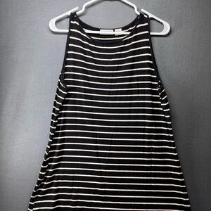 Ann Taylor Black and White‎ Striped Tank Top